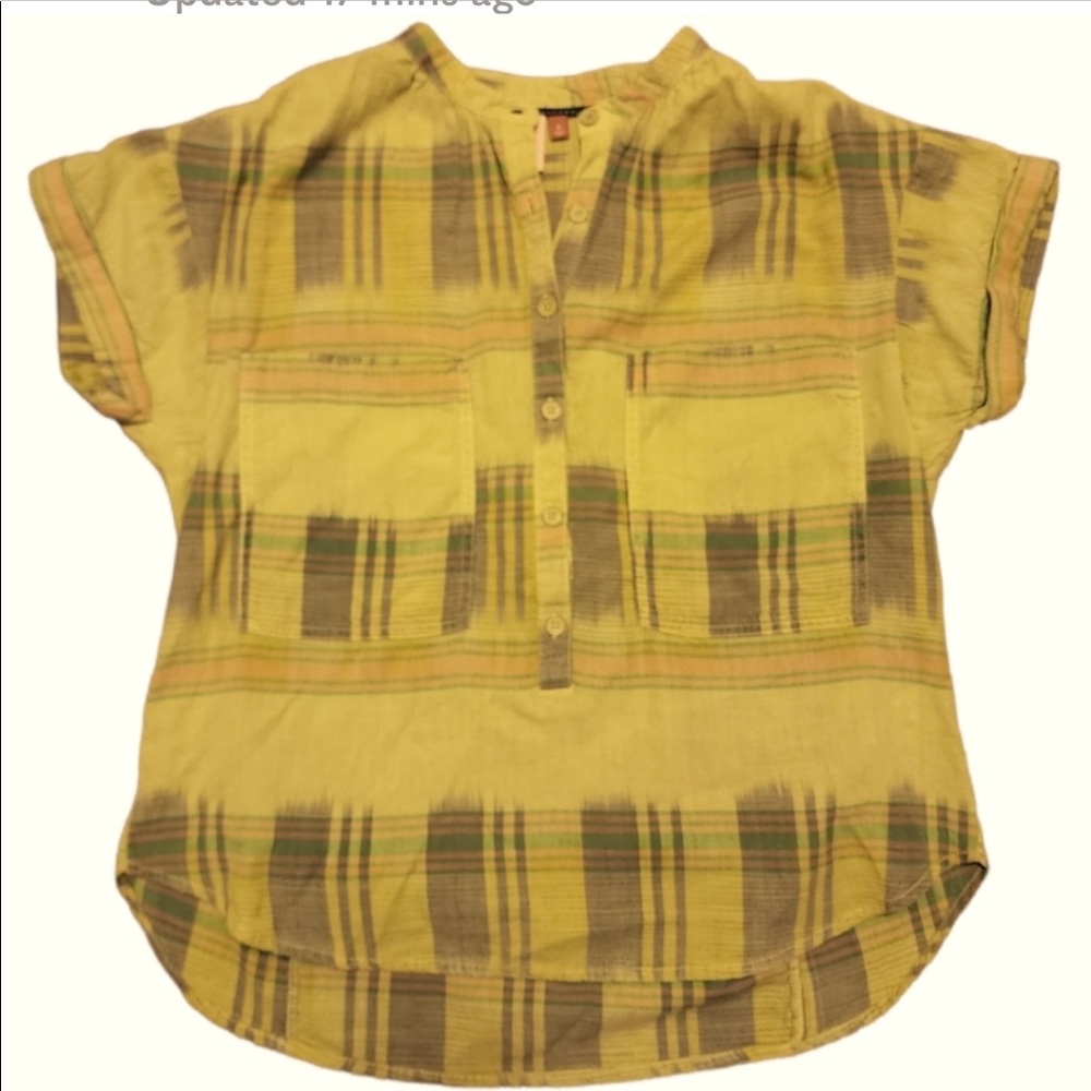 Anthropologie Pilcro Serena Surf Henley Plaid Shirt